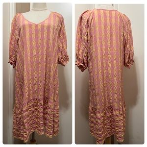 NEXT Women’s Drop Waist Dress V Neck Puff Sleeve Size 14 Plaid